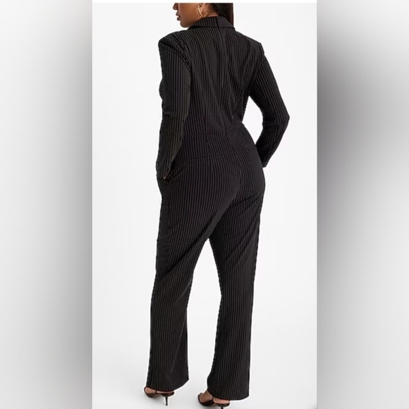 Express Black Pinstriped Jumpsuit, Size S - Picture 3 of 5